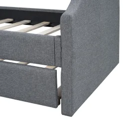 Fortuna lai Lit individuel, 90x200cm, avec roulettes, Gris