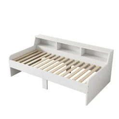 Enfant Fortuna lai Lit individuel 90x200cm, avec tiroirs, Blanc