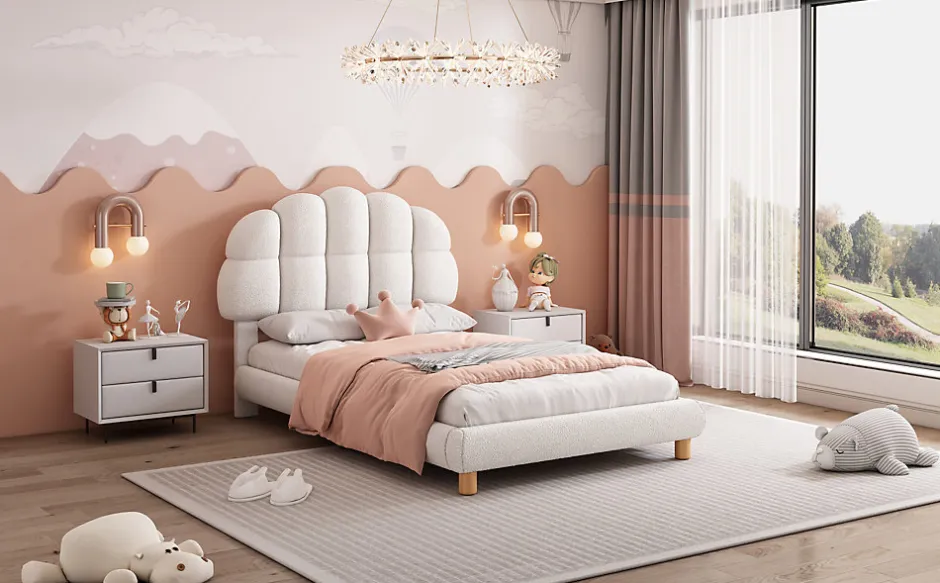 Generique Lit individuel 90x200cm, en laine polaire, Beige
