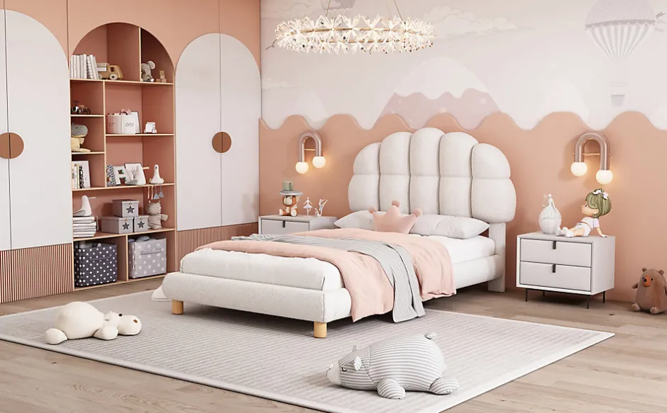 Generique Lit individuel 90x200cm, en laine polaire, Beige