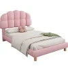 Enfant Generique Lit individuel 90x200cm, enfant, avec sommier à lattes, Rose