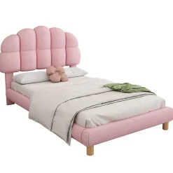 Enfant Generique Lit individuel 90x200cm, enfant, avec sommier à lattes, Rose