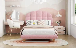 Enfant Generique Lit individuel 90x200cm, enfant, avec sommier à lattes, Rose