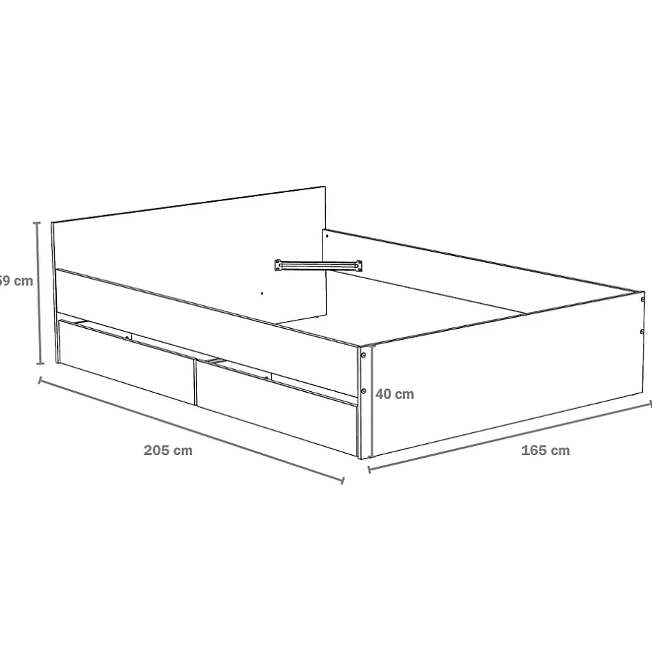Weber Industries Lit KAPPA 160x200 cm + 2 tiroirs / Blanc