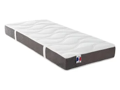 Vente-unique Lit électrique de relaxation tout plots + matelas 100% latex 3 zones - 2 x 80 x 200 cm - Naturel clair - JUPITER de YSMÉE