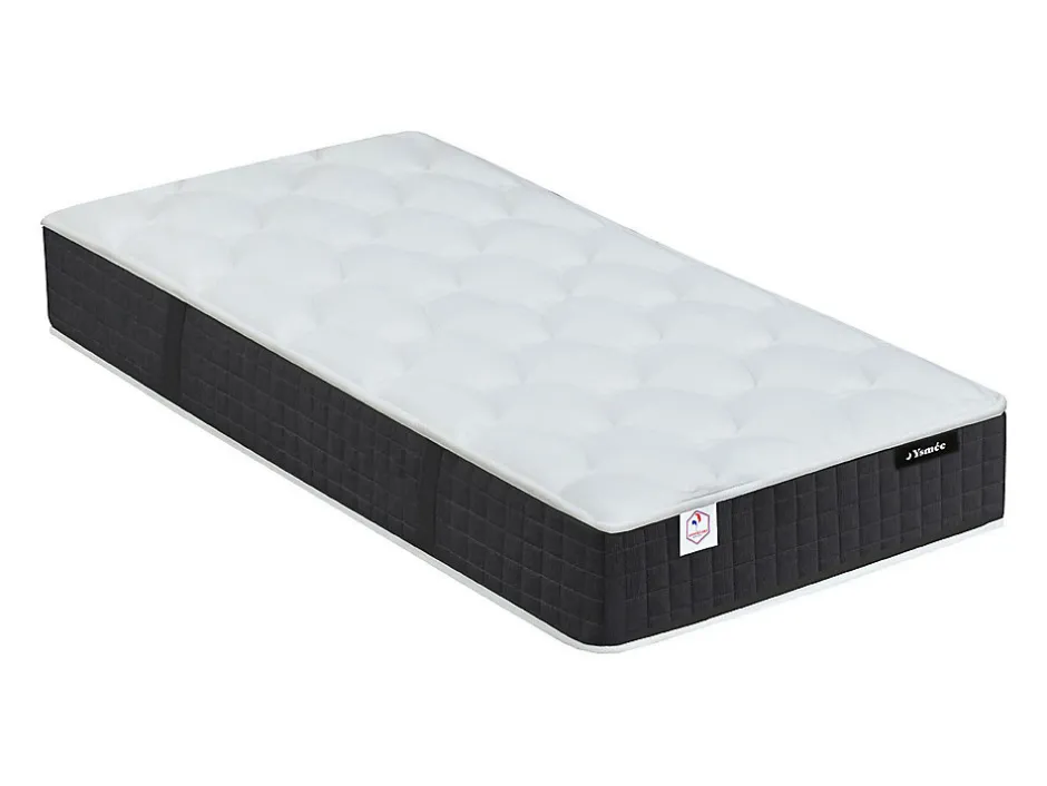 Vente-unique Lit électrique de relaxation tout plots + matelas ressorts ensachés et mémoire forme - 2 x 70 x 190 cm - Chêne - PHANES de YSMÉE