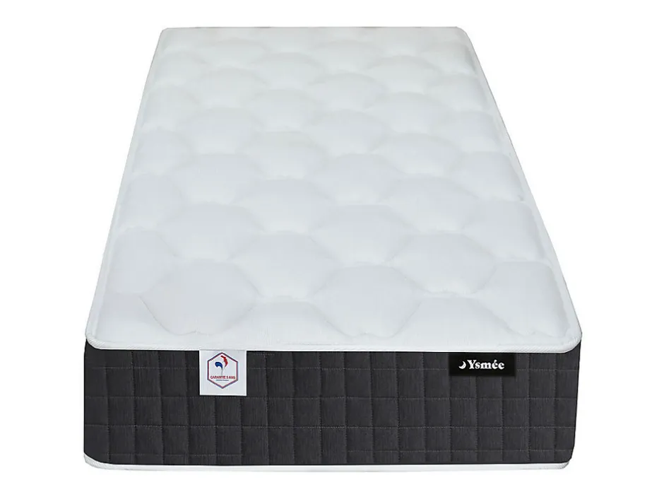 Vente-unique Lit électrique de relaxation tout plots + matelas ressorts ensachés et mémoire forme - 2 x 70 x 190 cm - Chêne - PHANES de YSMÉE