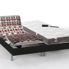 Vente-unique Lit électrique de relaxation tout plots + matelas 100% latex 3 zones - 2 x 70 x 190 cm - Noir - JUPITER de YSMÉE