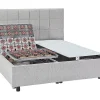 Vente-unique Lit électrique de relaxation déco tout plots + matelas ressorts ensachés et mémoire de forme - 2 x 70 x 190 cm - Tissu - Gris -