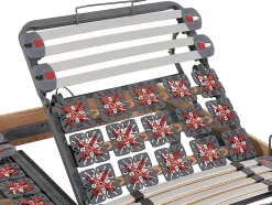 Vente-unique Lit électrique de relaxation lattes et plots + matelas mémoire de forme et bambou - 2 x 90 x 200 cm - Chêne - DAMYSOS de NATUREA