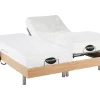 Vente-unique Lit électrique de relaxation tout plots + matelas mémoire de forme et bambou - 2 x 90 x 200 cm - Chêne - LYSIS III de NATUREA Discount