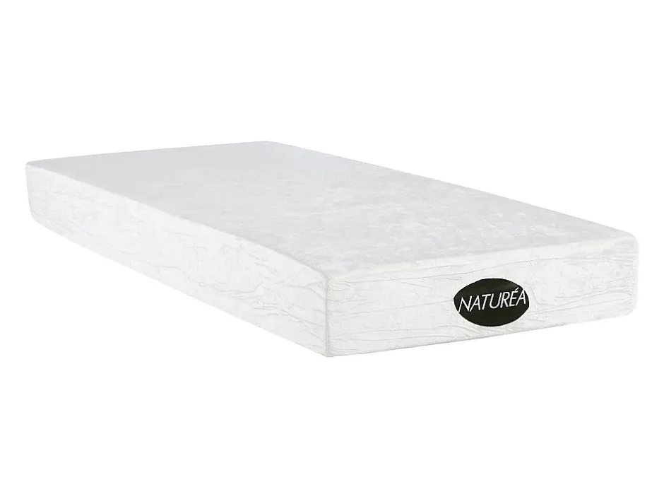 Vente-unique Lit électrique de relaxation tout plots + matelas mémoire de forme et bambou - 2 x 80 x 200 cm - Blanc - LYSIS III de NATUREA Outlet