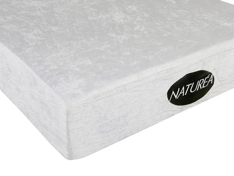 Vente-unique Lit électrique de relaxation tout plots + matelas mémoire de forme et bambou - 2 x 80 x 200 cm - Blanc - LYSIS III de NATUREA Outlet