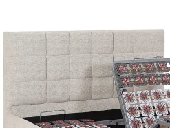 Vente-unique Lit électrique de relaxation déco tout plots + matelas 100% latex 3 zones - 2 x 70 x 190 cm - Tissu - Beige - JOFAR de YSMÉE