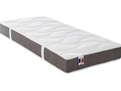 Vente-unique Lit électrique de relaxation déco tout plots + matelas 100% latex 3 zones - 2 x 70 x 190 cm - Tissu - Beige - JOFAR de YSMÉE