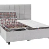 Vente-unique Lit électrique de relaxation déco tout plots + matelas 100% latex 3 zones - 2 x 70 x 190 cm - Tissu - Gris - JOFAR de YSMÉE Online