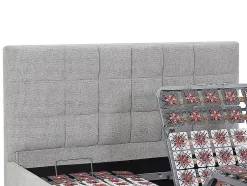 Vente-unique Lit électrique de relaxation déco tout plots + matelas 100% latex 3 zones - 2 x 70 x 190 cm - Tissu - Gris - JOFAR de YSMÉE Online