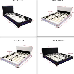 Brand Home Deluxe Lit LED ASTEROID blanc 160 x 200 cm Discount
