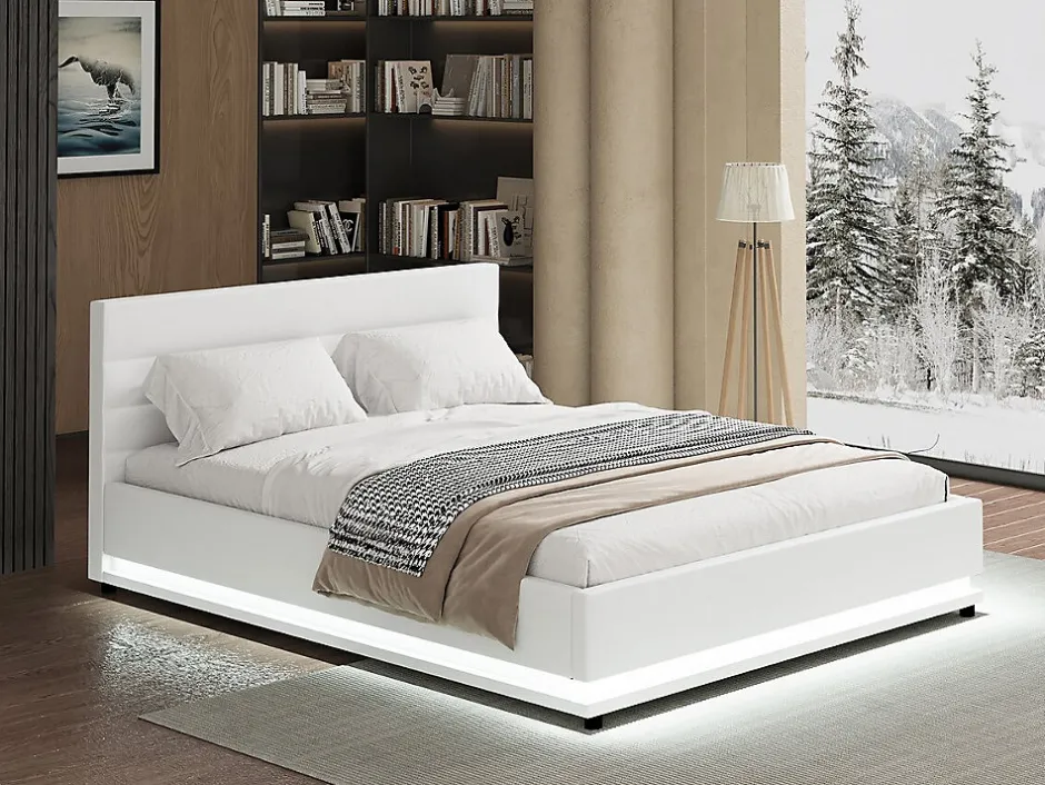 Habitat Et Jardin Lit LED avec coffre "Anastasia"