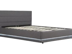 Habitat Et Jardin Lit LED avec coffre "Anastasia" 180 x 200 Gris foncé Discount