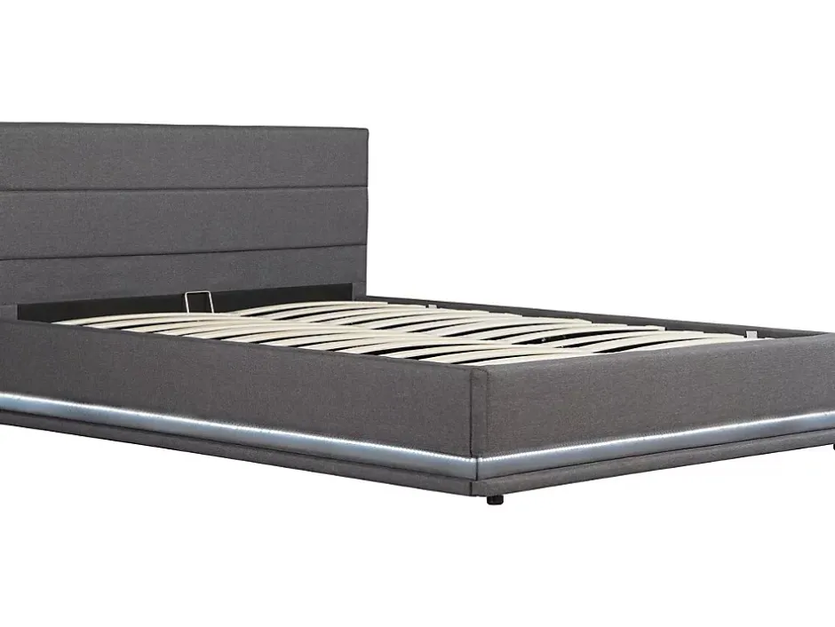 Habitat Et Jardin Lit LED avec coffre "Anastasia" 180 x 200 Gris foncé Discount