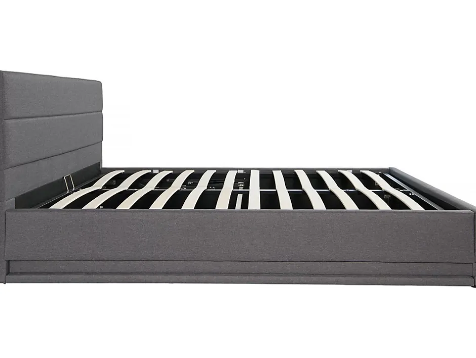 Habitat Et Jardin Lit LED avec coffre "Anastasia" 180 x 200 Gris foncé Discount