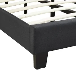 Idimex Lit LED simple AUSTIN 90x190 cm, avec sommier, revêtement en tissu noir