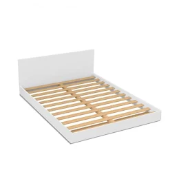 Weber Industries Lit LOFT 140x190 + 2 chevets + sommier + tête de lit / Blanc Best