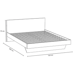 Weber Industries Lit LOFT 160x200 + 2 chevets + sommier + tête de lit / Noir Sale