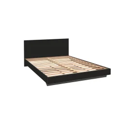 Weber Industries Lit LOFT 160x200 + 2 chevets + sommier + tête de lit / Noir Sale