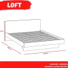 Weber Industries Lit LOFT 160x200 + 1 sommier + tête de lit / Décor Noir & chêne blanchi