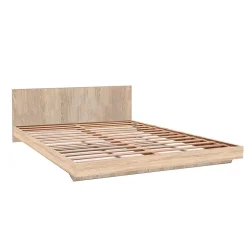 Weber Industries Lit LOFT 140x190 + 1 sommier + tête de lit / Décor Chêne blanchi Best