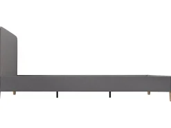 Habitat Et Jardin Lit louise 203 x 148 x 90 cm en tissu cadre a lattes pour 2 personnes de couleur gris Clearance