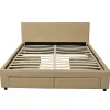 Weber Industries Lit LUGANO 160x200 + 1 sommier + 4 tiroirs / Beige