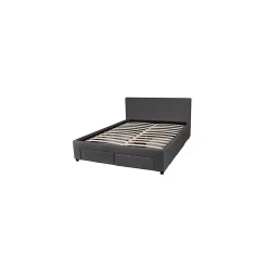 Weber Industries Lit LUGANO 160x200 + 1 sommier + 4 tiroirs / Gris foncé