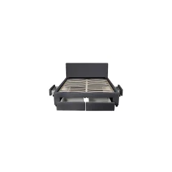 Weber Industries Lit LUGANO 160x200 + 1 sommier + 4 tiroirs / Gris foncé