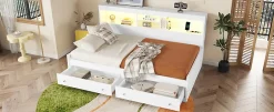 Fortuna lai Lit Maison 90x200cm, Enfant, Forme Cheminée, Bois de Pin, Blanc Online