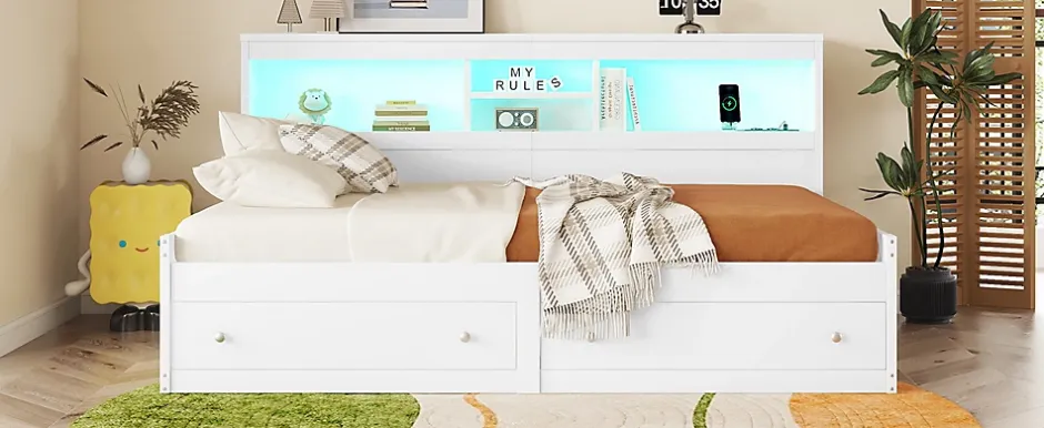 Fortuna lai Lit Maison 90x200cm, Enfant, Forme Cheminée, Bois de Pin, Blanc Online