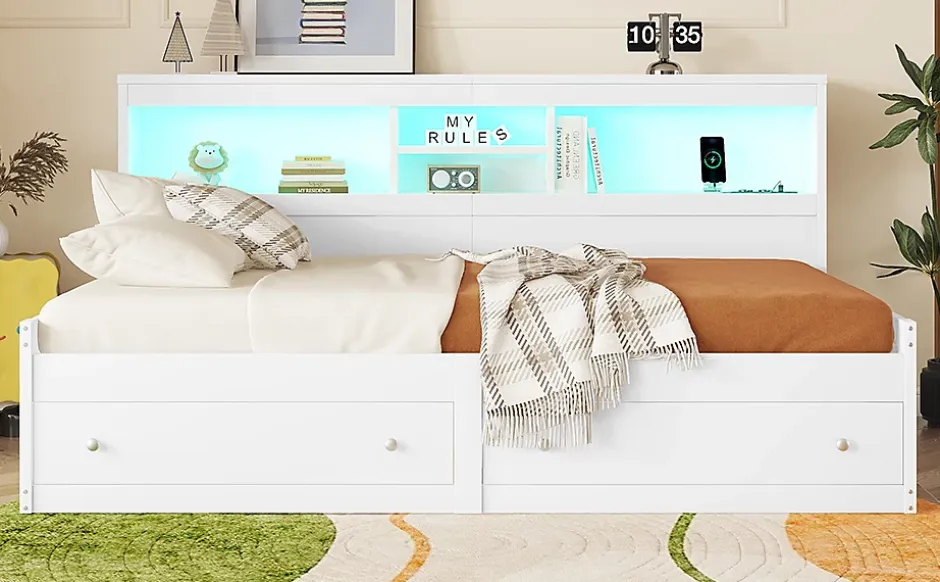 Fortuna lai Lit Maison 90x200cm, Enfant, Forme Cheminée, Bois de Pin, Blanc Online