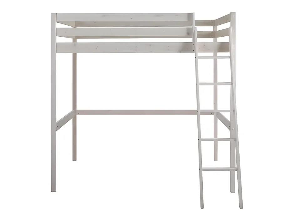 Vente-unique Lit mezzanine - 140 x 190 cm - Pin massif - Blanchi -GEDEON II Best