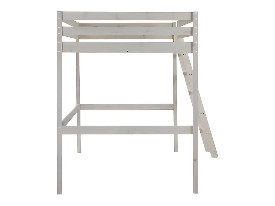 Vente-unique Lit mezzanine - 140 x 190 cm - Pin massif - Blanchi -GEDEON II Best
