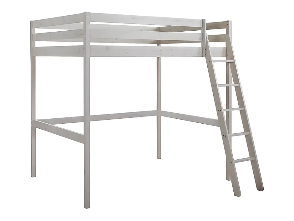 Vente-unique Lit mezzanine - 140 x 190 cm - Pin massif - Blanchi -GEDEON II Best