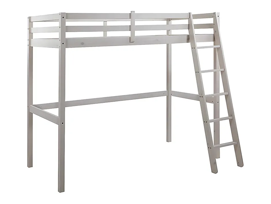 Vente-unique Lit mezzanine - 90 x 190 cm - Pin massif - Blanchi -GEDEON II Online