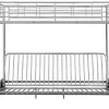 Vente-unique Lit mezzanine 90 x 190 cm - Avec banquette convertible - Métal - Argent + Futon + Matelas - MODULO V Sale