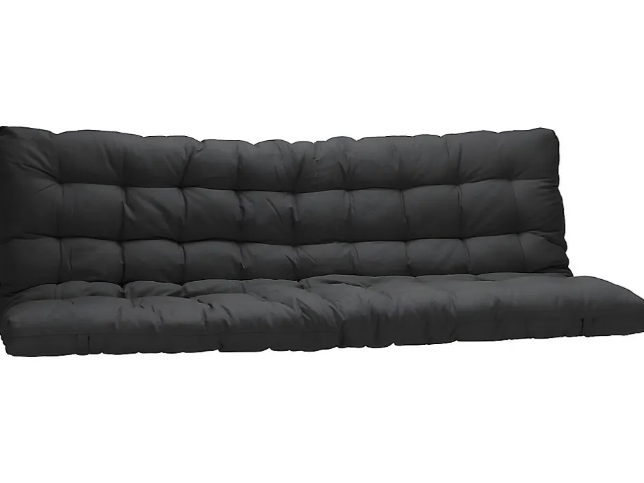 Vente-unique Lit mezzanine 90 x 190 cm - Avec banquette convertible - Métal - Blanc + Futon + Matelas - MODULO V