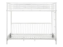Vente-unique Lit mezzanine 90 x 190 cm - Avec banquette convertible - Métal - Blanc - MODULO V Discount