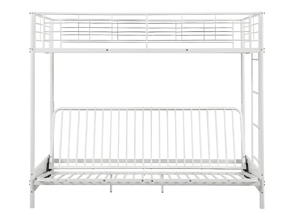 Vente-unique Lit mezzanine 90 x 190 cm - Avec banquette convertible - Métal - Blanc - MODULO V Discount