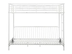 Vente-unique Lit mezzanine 90 x 190 cm - Avec banquette convertible - Métal - Blanc - MODULO V Discount