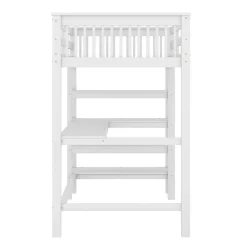 Generique Lit Mezzanine 90 x 200 cm - Lit enfant avec Bureau et Rangements - Pin + MDF - Sans Matelas - Blanc Outlet