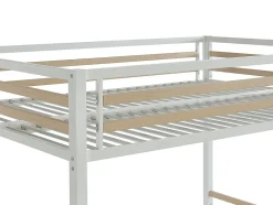 Vente-unique Lit mezzanine 140 x 200 cm - Métal et MDF - Blanc - JOGUI